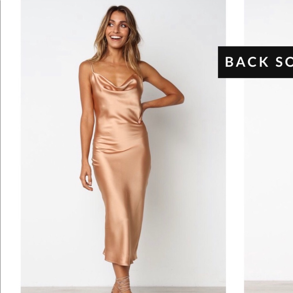 Beautiful rose gold midi dress